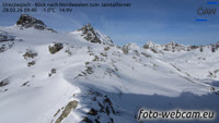 Dreiländerspitze - Urezzasjoch - Blick nach Nordwesten zum Jamtalferner