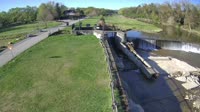 Boulevards and the weir on Soła