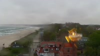 Beach, harbor, lighthouse