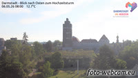 Darmstadt - Blick nach Osten zum Hochzeitsturm