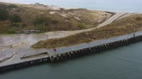Plaża, wejście do portu