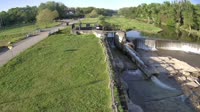 Boulevards and the weir on Soła
