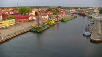 Beach, harbor, lighthouse