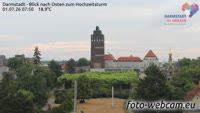Darmstadt - Blick nach Osten zum Hochzeitsturm