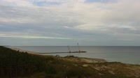 Plage, entrée du port