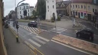 Aikštė su fontanu, gatvėmis