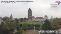 Darmstadt - Blick nach Osten zum Hochzeitsturm