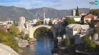Mostar - Vieux pont et rivière Neretva